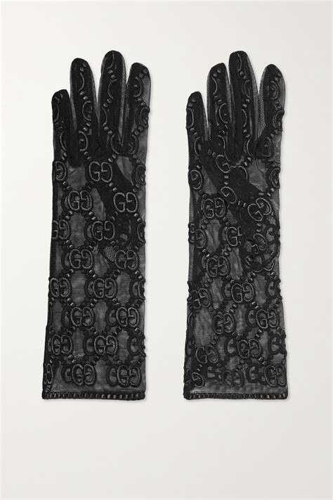 gucci lace gloves womens|gucci embroidered tulle gloves.